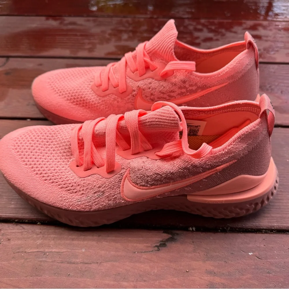 Nike Coral Athletic Sneakers with Breathable Knit Fabric - Picture 1 of 4